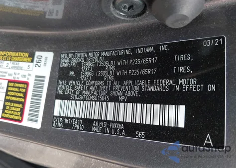 2021 Toyota Sienna Xle из США, поврежденный, VIN 5TDJSKFC0MS015645